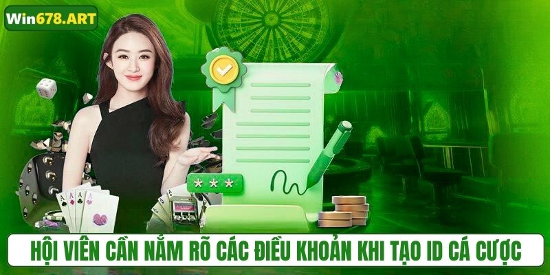 Hội viên cần nắm rõ các điều khoản khi tạo ID cá cược